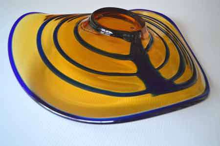 * RARE 20th CENTURY CZECH ART GLASS AT ITS BEST! FUNKY MODERN DESIGN BY PROF VLADIMIR KOPECKY (ATTR)