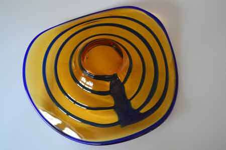 * RARE 20th CENTURY CZECH ART GLASS AT ITS BEST! FUNKY MODERN DESIGN BY PROF VLADIMIR KOPECKY (ATTR)