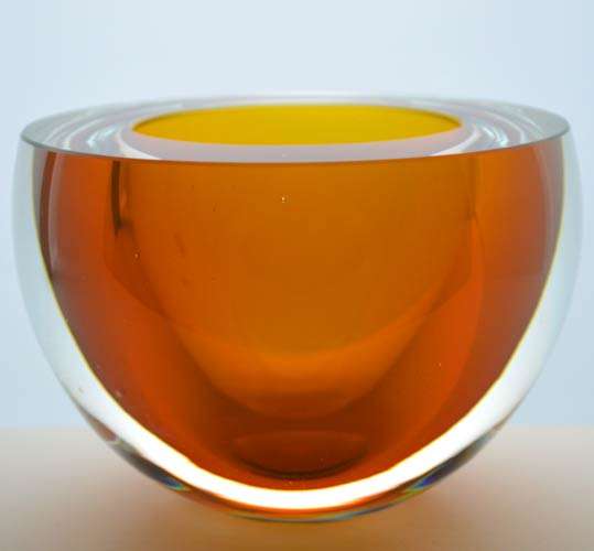 ** FUNKY & CHUNKY BARGAIN!! A MODERN CZECH ART GLASS ARCHITECTURAL BOWL, DESIGNED BY MR ALES VALNER