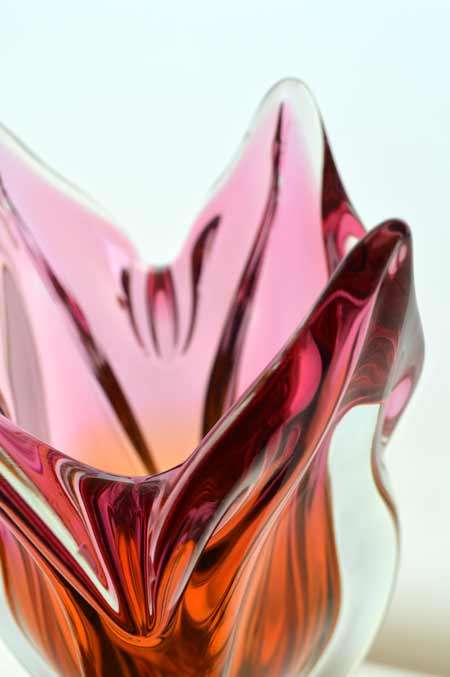 EXTRA LARGE CZECH ART GLASS CHRIBSKA SCULPTURAL VASE DESIGNED BY PROF JOSEF HOSPODKA IN THE 1970s