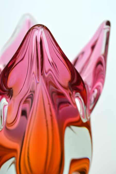 EXTRA LARGE CZECH ART GLASS CHRIBSKA SCULPTURAL VASE DESIGNED BY PROF JOSEF HOSPODKA IN THE 1970s