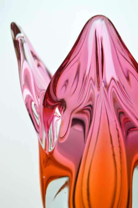 EXTRA LARGE CZECH ART GLASS CHRIBSKA SCULPTURAL VASE DESIGNED BY PROF JOSEF HOSPODKA IN THE 1970s