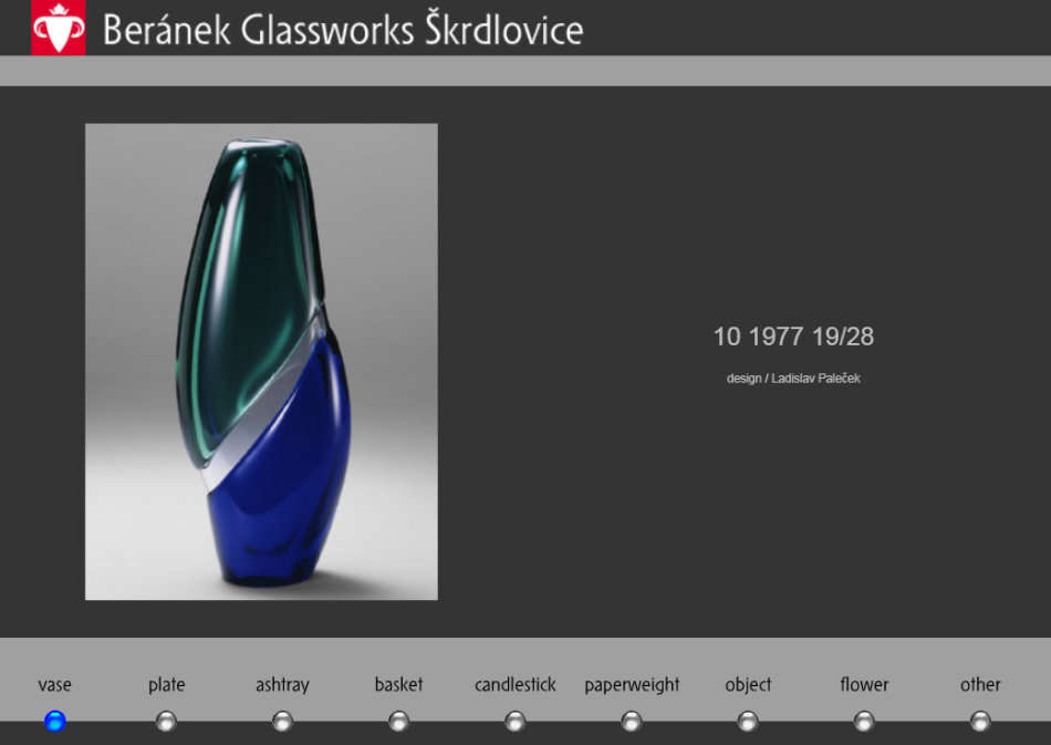 ** MODERN COBALT BLUE & EMERALD GREEN CZECH ART GLASS VASE, DESIGNED BY LADISLAV PALECEK IN 1977