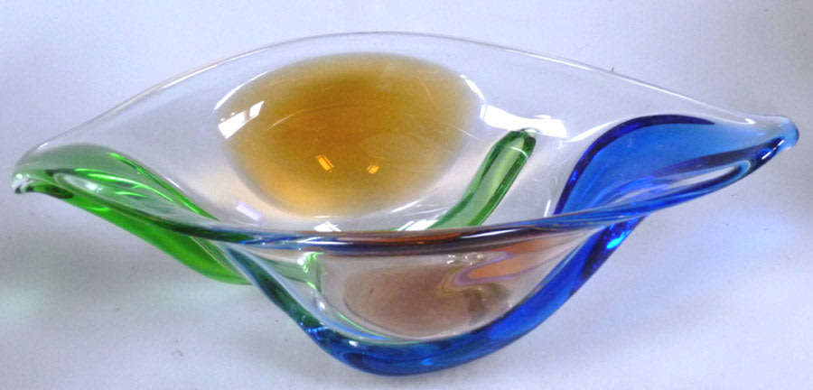 * A MAGNIFICENT & MOST ELEGANT CZECH ART GLASS BOWL DESIGNED BY FRANTISEK ZEMEK FOR MSTISOV