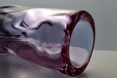 * MOST ELEGANT NEODYMIUM CZECH ART GLASS VASE, DESIGNED BY PROF MILOSLAV KLINGER (1922-1999)