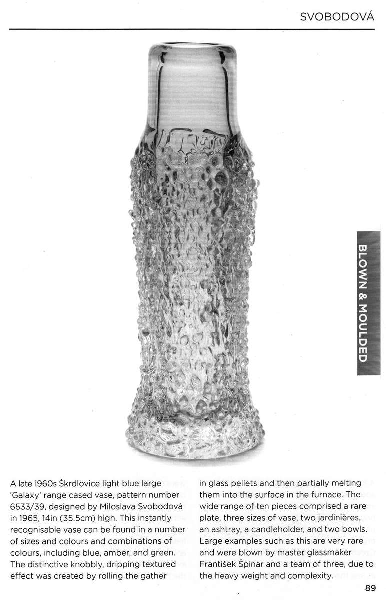 MAGNIFICENT MILOSLAVA SVOBODA `GALAXY` CZECH ART GLASS VASE, DESIGNED IN 1965 FOR SKRDLOVICE GLASS