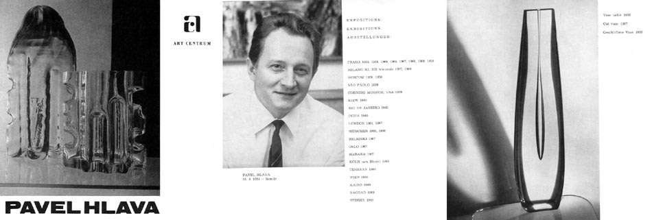 MUSEUM ITEM EXBOR BLUE & CLEAR CZECH GLASS SCULPTURAL VASE DESIGNED BY PAVEL HLAVA IN 1957/58