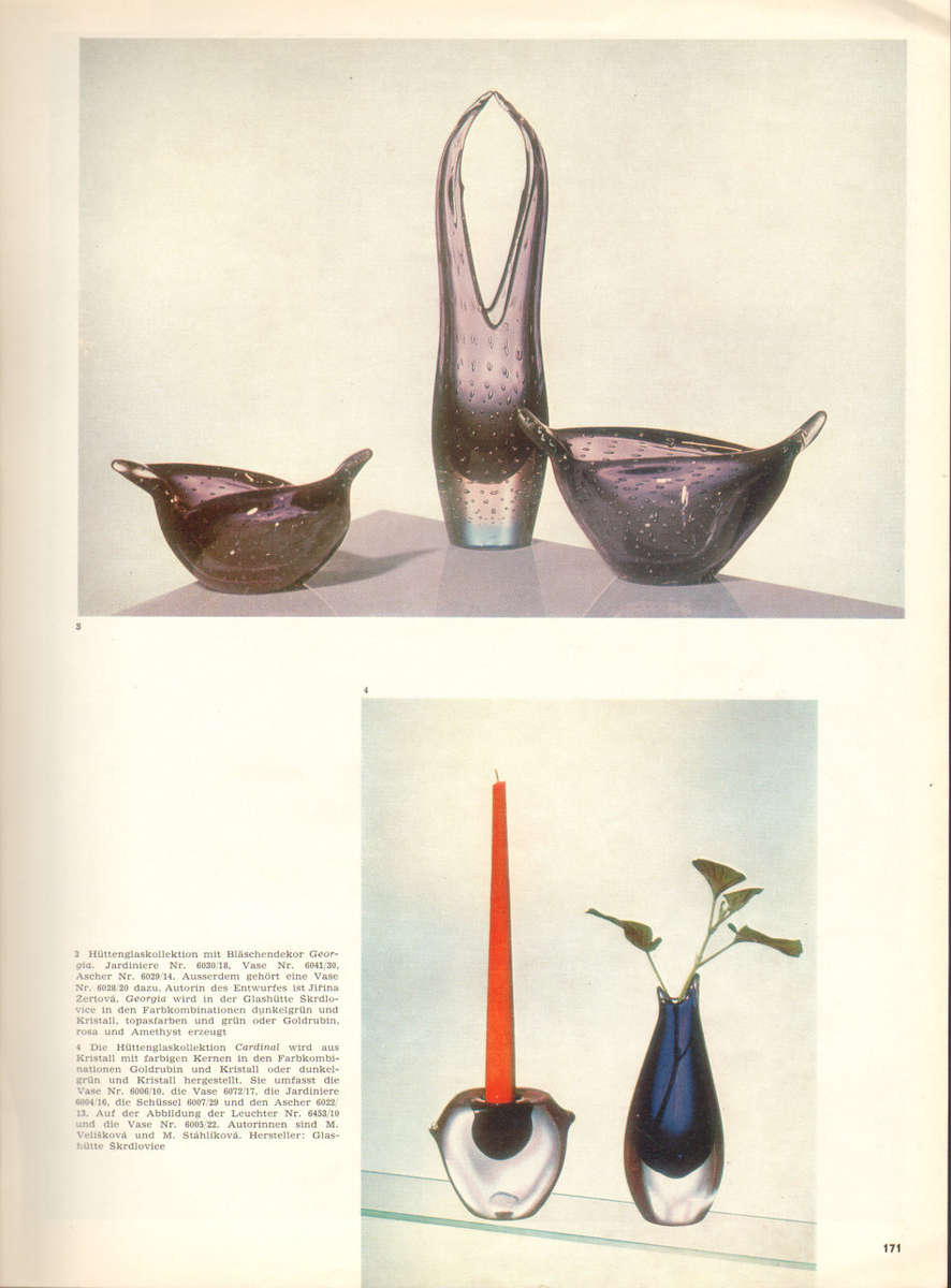 * MAGNIFICENT & VERY RARE MARIA STAHLIKOVA CZECH ART GLASS VASE, DESIGNED FOR SKRDLOVICE IN 1960