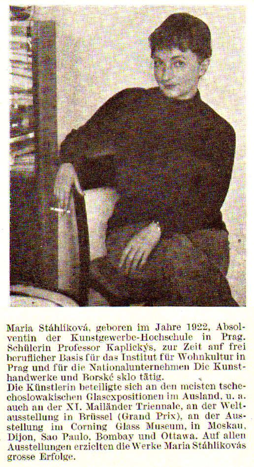 * MAGNIFICENT & VERY RARE MARIA STAHLIKOVA CZECH ART GLASS VASE, DESIGNED FOR SKRDLOVICE IN 1960