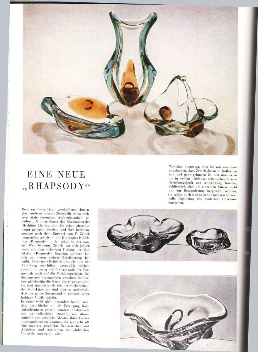 * A MAGNIFICENT & MOST ELEGANT CZECH ART GLASS VASE DESIGNED BY FRANTISEK ZEMEK FOR MSTISOV