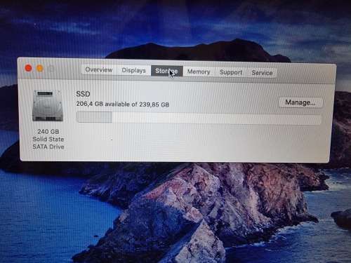 MacBook Pro (mid 2012) 13.3 inch with 256GB SSD and 16GB DDR3 RAM. Running Mac OS Catalina.