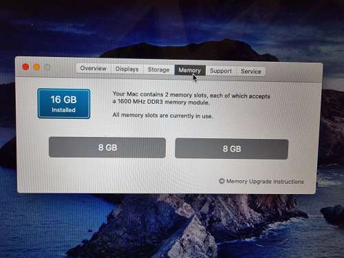 MacBook Pro (mid 2012) 13.3 inch with 256GB SSD and 16GB DDR3 RAM. Running Mac OS Catalina.