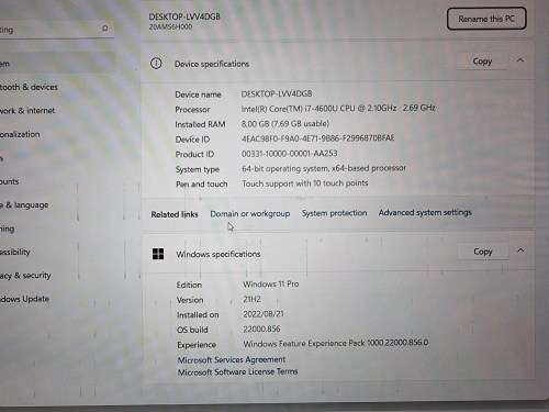 Lenovo ThinkPad X240 UltraBook,Intel Core i7-4600U@2.69GHz,8GB RAM,128GB SSD,12.5` Touch Screen