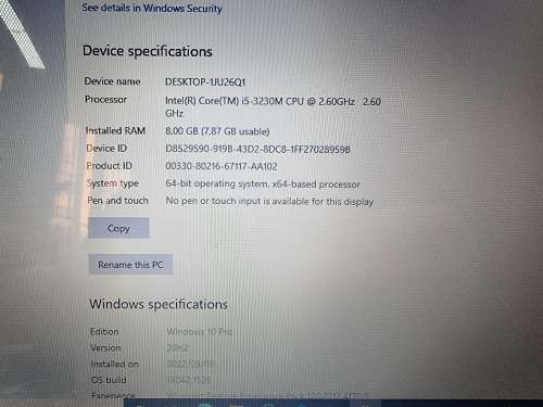 Lenovo G580 Intel Core i5-3230M 3rd Gen 8GB Ram 500GB HDD