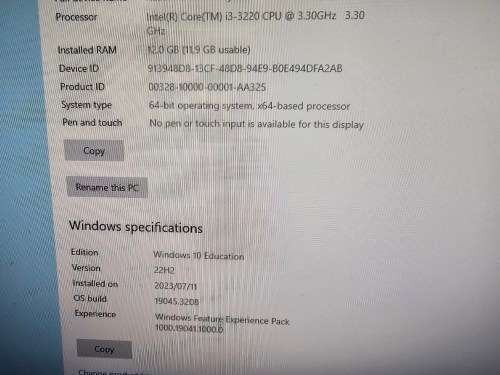 Dell Vostro Desktop i3-3220 12GB RAM 1TB HDD