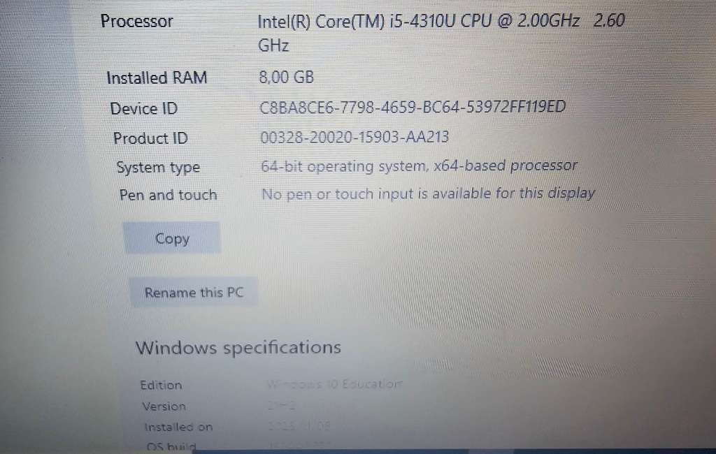 Dell Latitude E5540 i5-4310U 8GB RAM 256GB SSD