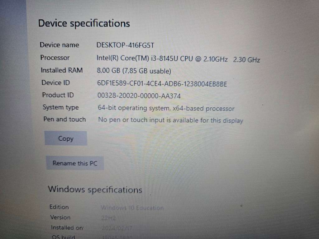 Acer Aspire 3 - Core I3-8145U (8th gen) 8GB RAM 512GB NVMe SSD