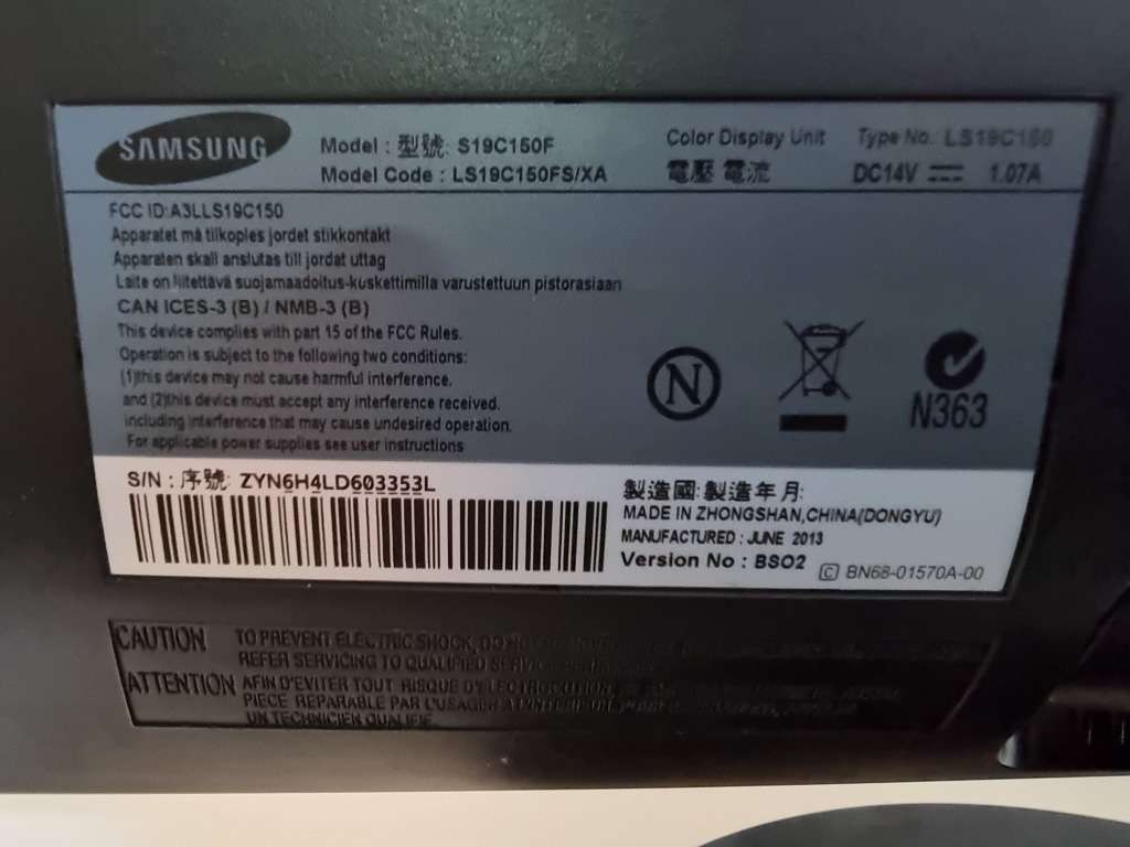 Samsung S19C150 19inch LED monitor