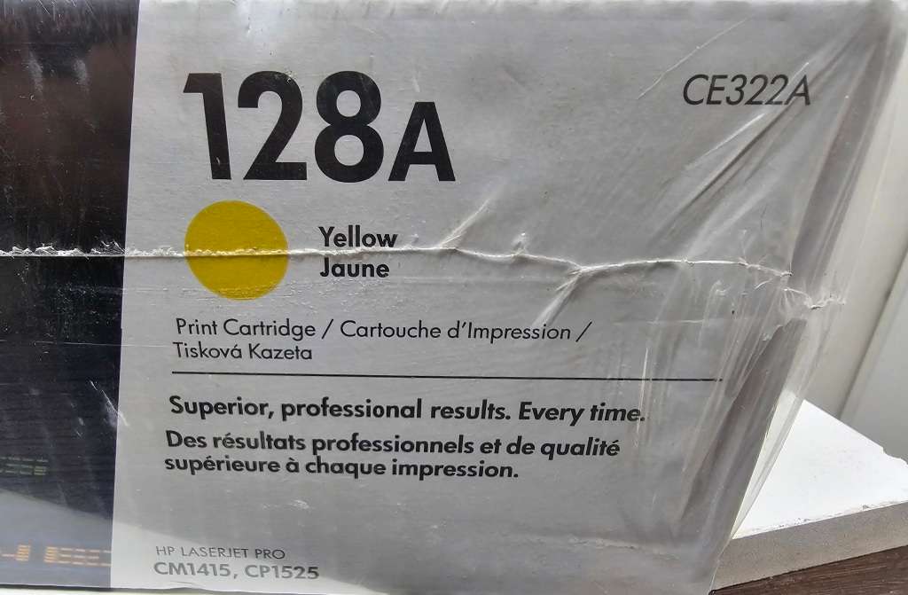 3 x HP 128A toners !Still sealed! Cyan, Yellow and Black