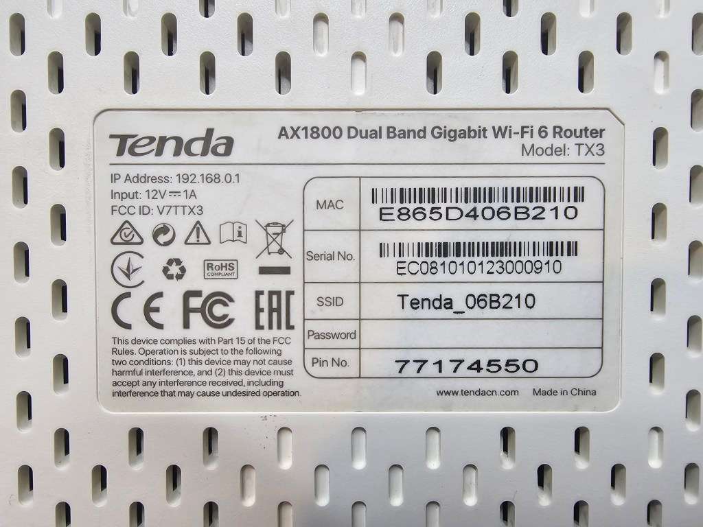 Tenda AX1800 Dual Band Gigabit Wi-Fi 6 Router