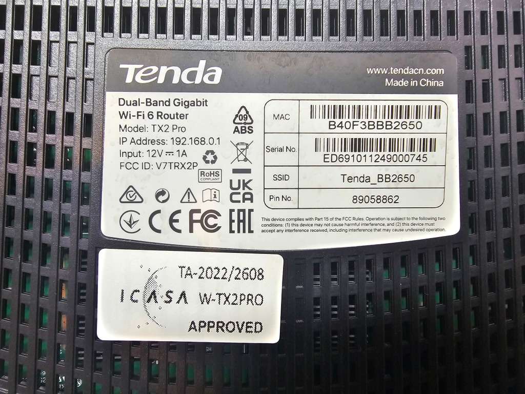 Tenda TX2 Pro Dual Band Gigabit Wi-Fi 6 Router