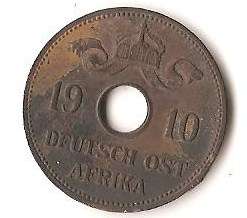 1910 DEUTSCH OST AFRIKA 10 HELLER  :  LOT OF 1 COIN