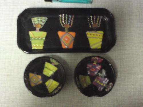 Tray Set Micro Black Lady