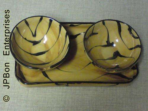 Mini Tray Brown Zebra  Print - Sauce set
