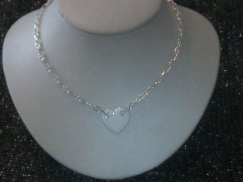 VALENTINE Gift  "SPECIAL" - Beatiful Silver Necklace with White Heart