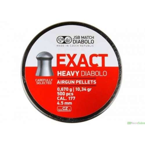 Jsb 4.52mm Exact Heavy Diabolo .177 Cal, 10.34 gr - 500 Pcs
