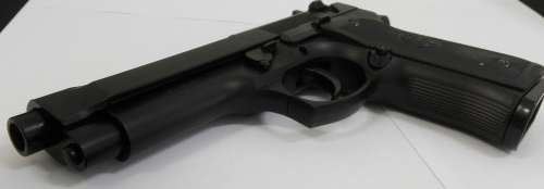 (100 FREE BB's) KWC m92 Berreta Airsoft Spring Pistol - Black (No CO2 Required)