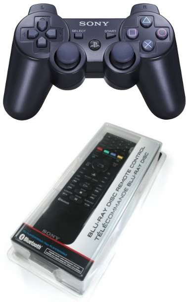 PS3 controller + Blu-ray remote