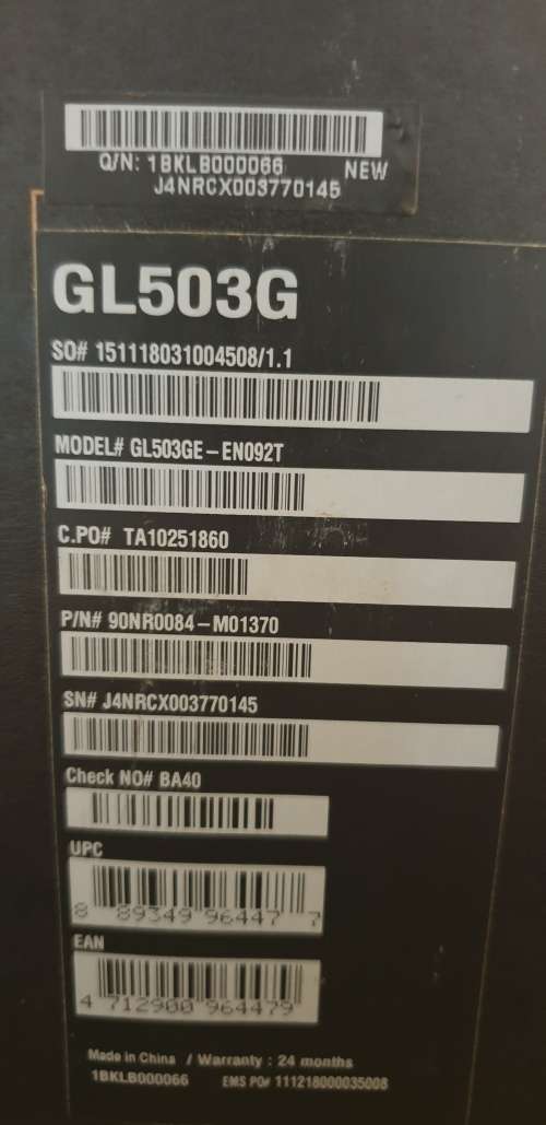 Asus ROG G503 Hero edition Gaming laptop