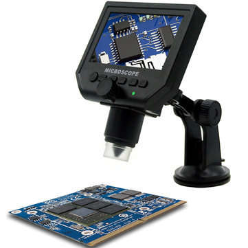 Digital Portable 1-600X 3.6MP Microscope Continuous Magnifier with 4.3inch LCD Display