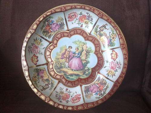 Lovely "Romance/ Limoges style" Tin Bowl