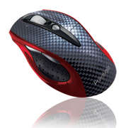 Carbon/Red Optical Mouse 6 Button