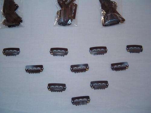 CLIPS FOR CLIP IN EXTENSIONS - WIG CLIPS BLACK 25