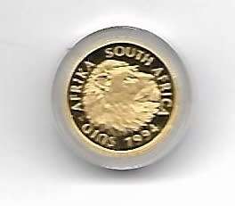 R1 AUCTION - 1994 1/10TH 24CRT GOLD - NATURA - LION - PROOF IN SA MINT BOX