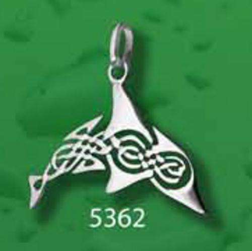 Celtic Dolphin Pendant & Necklace 925 Sterling Silver Boxed