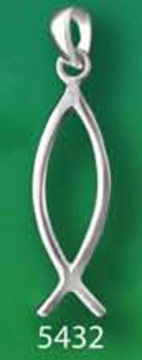 Sterling Silver Christian Fish Pendant & Necklace Boxed