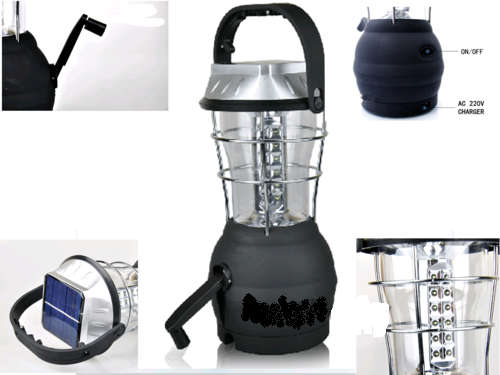NEW SOLAR / HAND CRANK /AC/RECHARGEABLE 4 IN 1 36 LED LANTERN 15 HOUR LIGHT