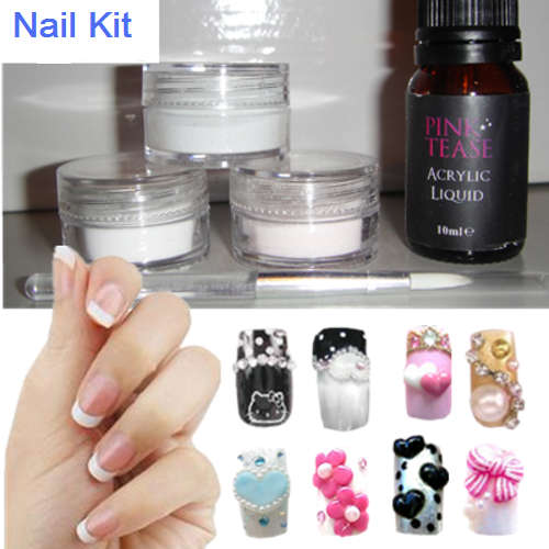 " 2 on auction " 5 PIECE SET NAIL TREAT AT HOME ACRYLIC SCULPTURE KIT