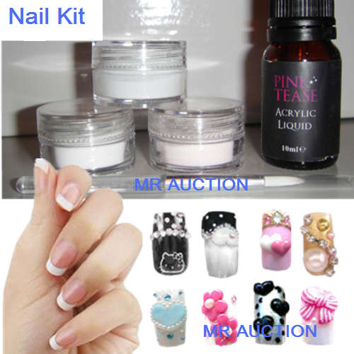 " 2 on auction " 5 PIECE SET NAIL TREAT AT HOME ACRYLIC SCULPTURE KIT