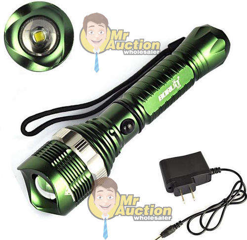 1800Lm Zoomable T6 LED Rechargeable Flashlight Torch Light