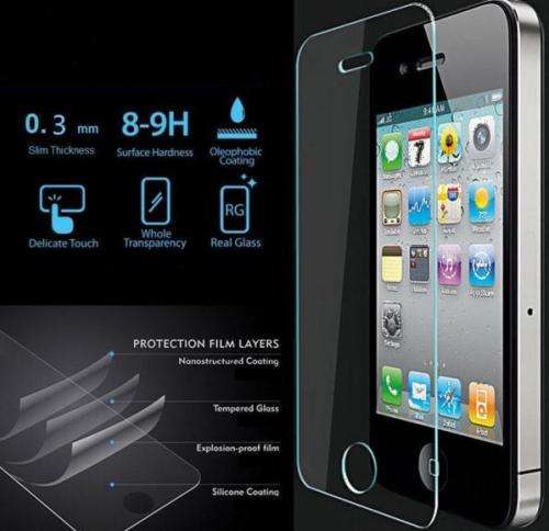 GLASTO, Tempered Glass Film Screen Protector Guard For Apple iPhone 4/4S
