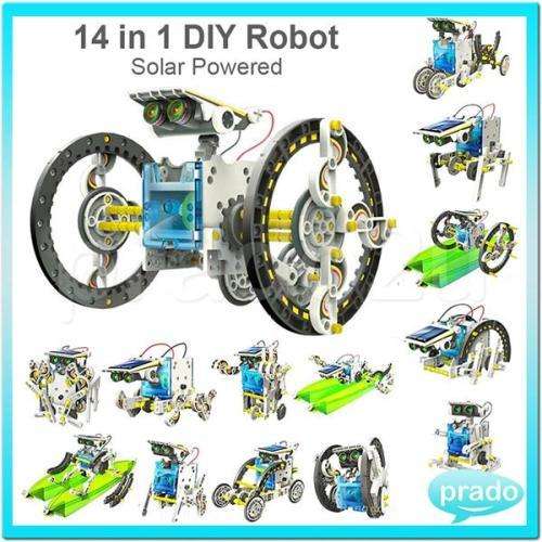 Great gift, 14 In 1 Solar Power Educational Walking Robot Kit DIY Toy