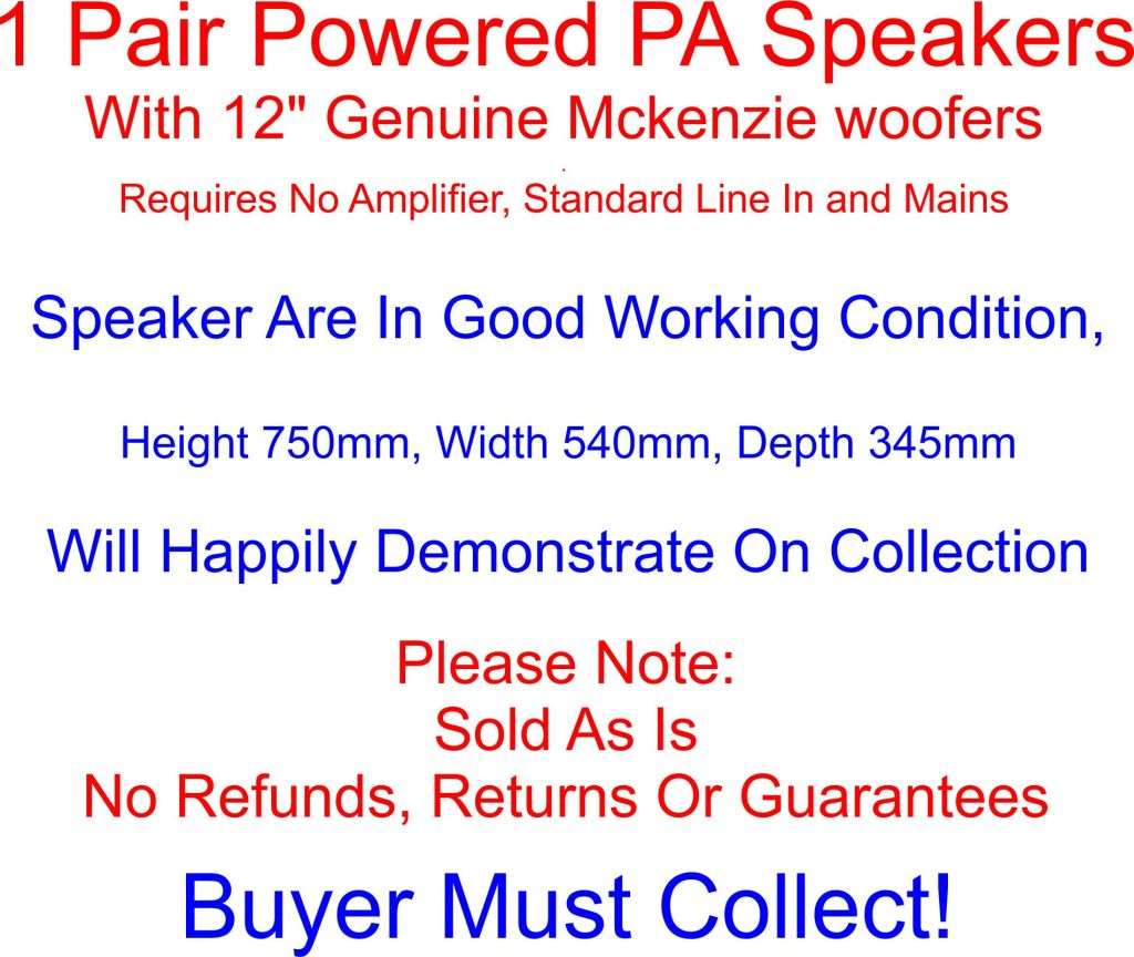 One Pair Powered PA Speakers