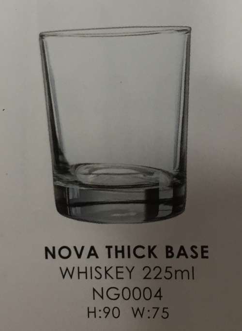 Whisky Nova Thick Base Glasses 225ml Set of 6 CLEARANCE SALE