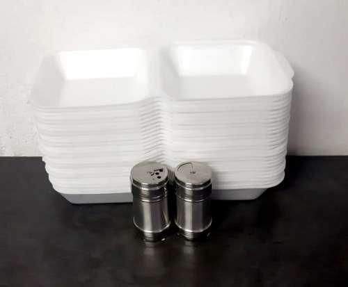 Set of Hamburger Containers  x 25  & S/Steel Salt Shakers x 2
