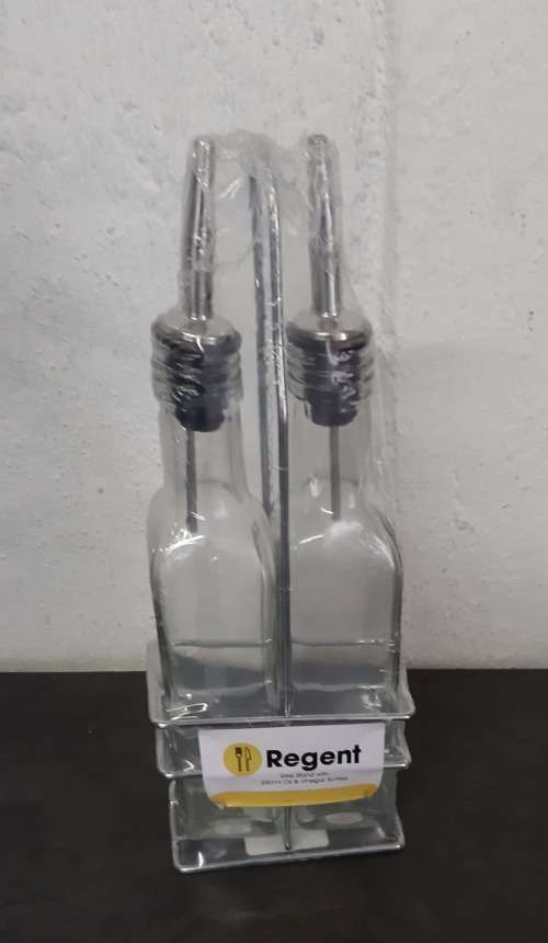 Regent Oil & Vinegar Bottles with Wire Stand -  3 x 2 Pack per BID